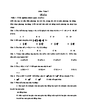 Đề kiểm tra môn Toán Lớp 7 - Đề số 6